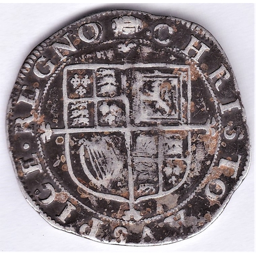 19 - Charles I - Shillings Fifth Bust Tower Mint M.M. Tun 1636-38-Spink 2794. Nearly Fine