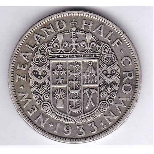 58 - New Zealand 1933, KGV Half crown, KM5-VF