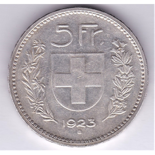 59 - Switzerland 1923B 5 Francs KM37 EF2030