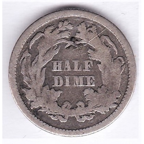 61 - USA 1872 - Statue Liberty Half Dime. Fine