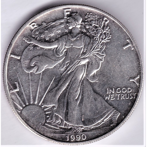 65 - USA 1990 - Silver Dollar - Bullion. UNC