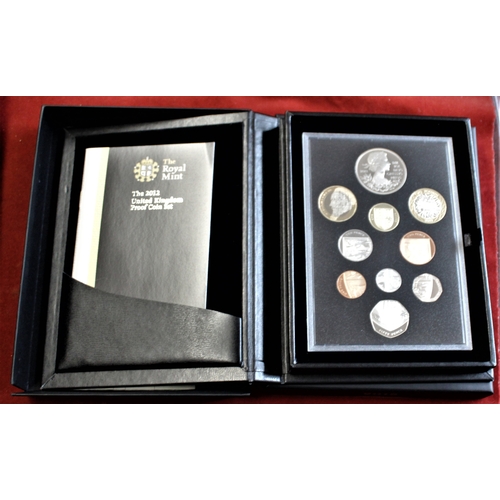 75 - 2012 - Royal Mint proof Set, boxed and cased collectors set (10 coins), with certificate