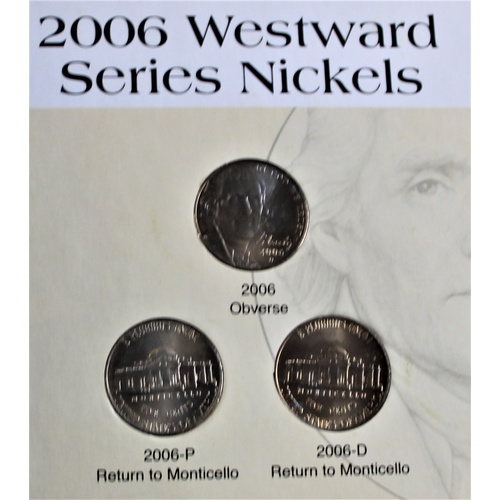 80 - USA - 2004-2006 Westward Series nickels, all BUNC in special folder (13) and other nickels BUNC (8)