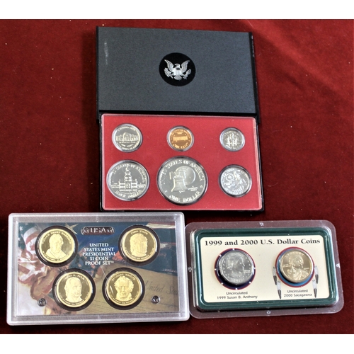 81 - USA 1976 - Proof Set and Presidential Dollar Coins Proof Sets and 1999 and 2000 Dollar coins uncircu... 