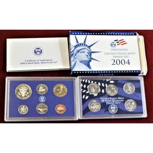 82 - USA 2004 - Mint Proof Set, cents to dollar (6) and States quarters (5) with certificate