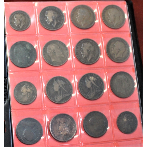 97 - A album of English coinage with ranges of farthings 1736-1951, ranges of halfpennies 1797 to modern,... 