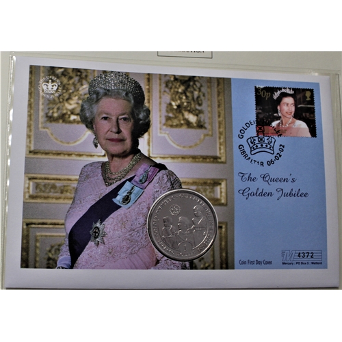 127 - 2002 - Queen's Golden Jubilee, Sierra Leone Dollar BUNC on Gibraltar Stamps FDC