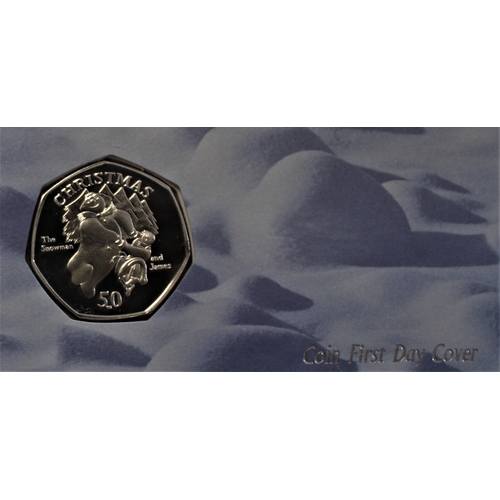 139 - 2003 - Christmas, Isle of Man 50 pence - The Snowman and James BUNC (The Rarest Christmas 50 pence) ... 