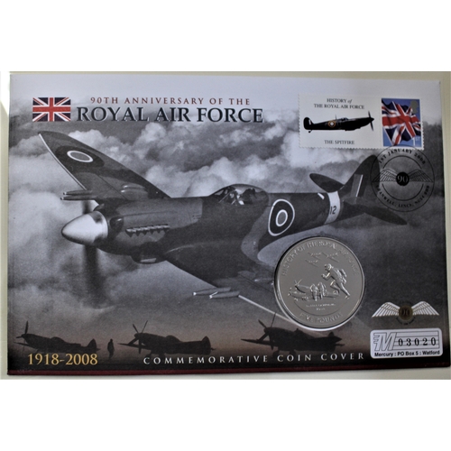 140 - 2008 - Royal Air Force, Supermarine Spitfire Guernsey £5 GB FDC on History of the RAF