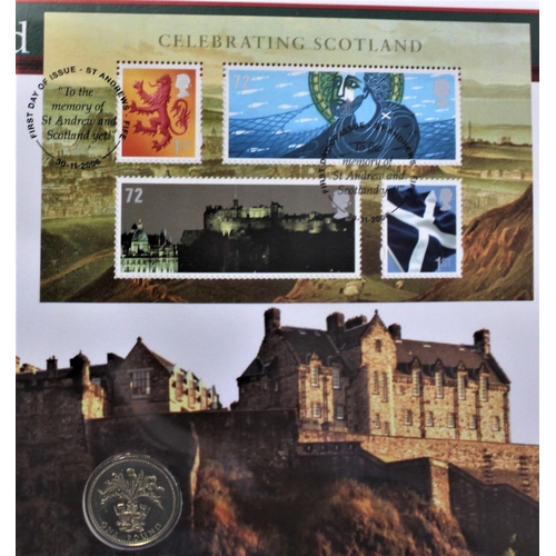 147 - 2006 - Celebrating Scotland 1989 £1 coin, BUNC with Celebrating Scotland GB Min sheet FDC