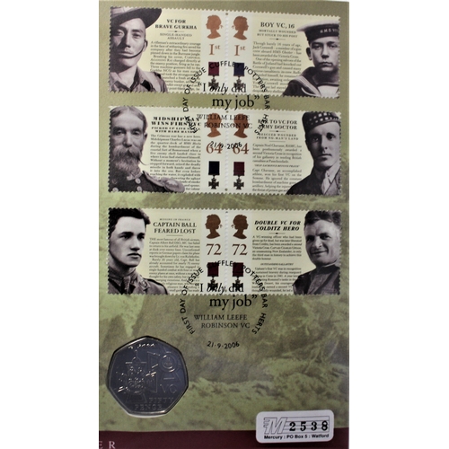 152 - 2006 - Victoria Cross 150th Anniversary, Fifty pence coin BUNC, on Victoria cross GB set FDC