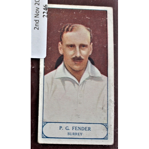 16 - J. A. Pattriouex Cricketers series 1928, (8) cards. G/VG in modern sleeve