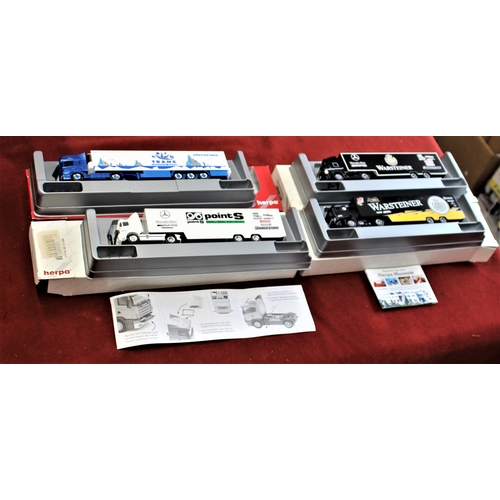 378 - Herpa 1-87 H.O. Miniature model Lorries (4) including Point S Auto Service by Persson Motorsport, Tr... 