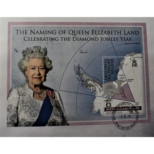 157 - 2013 - Naming of Queen Elizabeth Land-£2 1913 Queen Elizabeth Silver coin on British Antarctica Diam... 