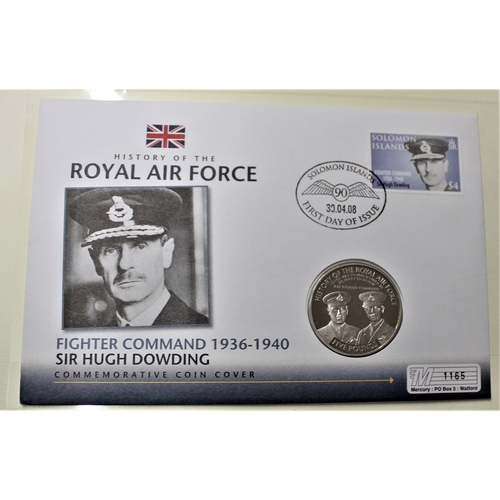 159 - 2008 - History of the Royal Airforce, Jersey 2008 five pound BUNC on Solomon Islands 4 Dollar stamp ... 