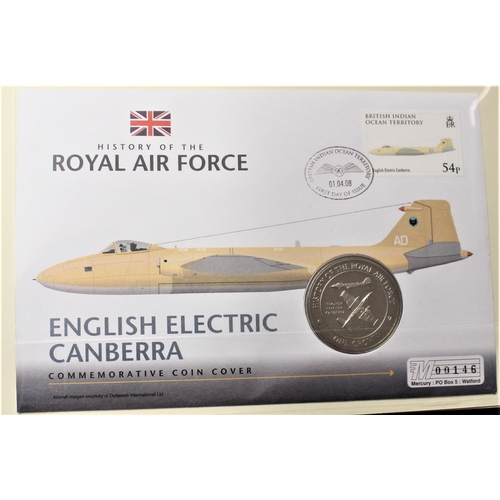 165 - 2008-History of the Royal Airforce, 2008 Gibraltar Crown BUNC.  English Electric Canberra coin and B... 