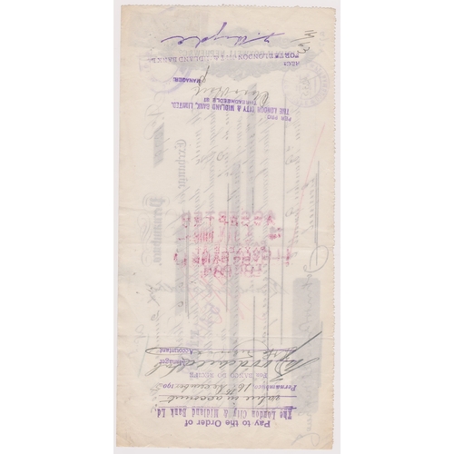 280 - Bill of Exchange, 1905, Pernambuco, Brazil, John Boxwell & Co, against 3000 bags sugar. 2/- and 10/-... 