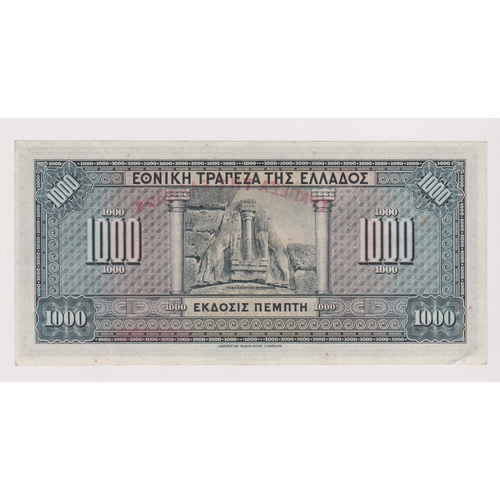 318 - Greece 1928 - Provisional Issue 1000 Drachmas (old date 1926)