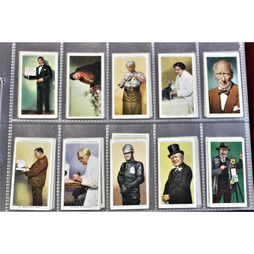 83 - W.A. & A.C. Churchman. 4 Sets. The Story of London 1934 50/50 cards (small size). Kings of Speed 50/... 