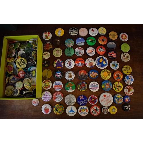 457 - Vintage Tin Pin Badges ranging from the 1970s onward including (200+) mainly advertising including N... 