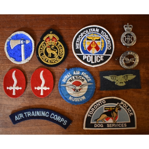 465 - Military and Police Cloth patch collection (11) including Toronto Police Dog Service, Toronto Metrop... 