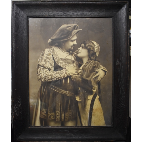 471 - Early 20th Century Theatrical picture, shows two actors in Tudor costume Glazed wooden frame measuri... 