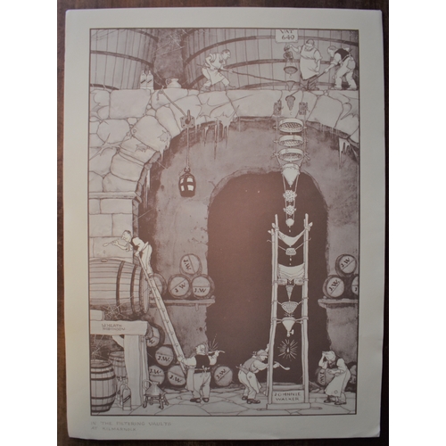 474 - Johnnie Walker prints by Heath Robinson (6) including Testing the Casks, Designing the Get Up of Joh... 