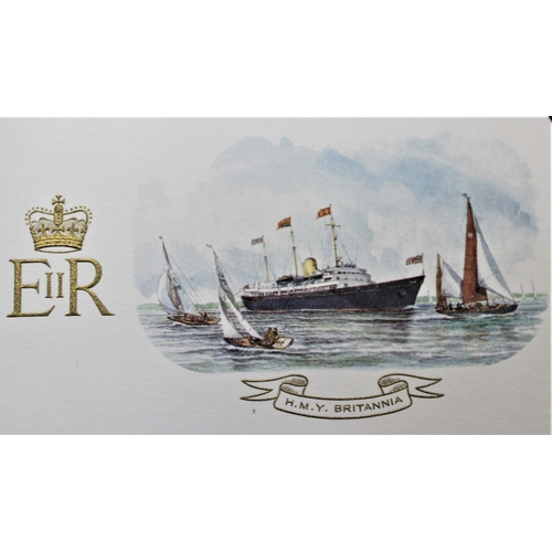 222 - H.M.Y. Britannia EIIR Dinner menu dated the 5th of October 1989 at Port Klang, excellent embossed pi... 