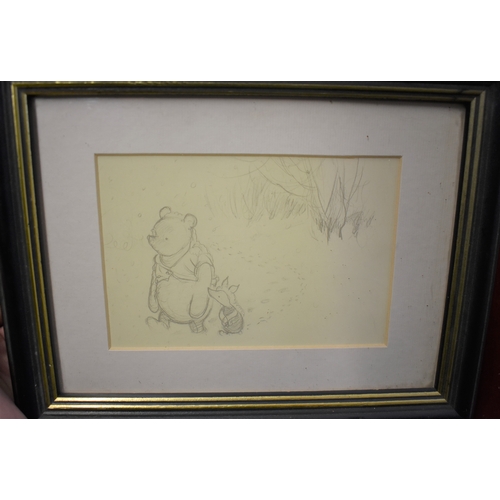 473 - Winnie the Pooh framed prints (3) taken from original sketches for 'The House at Pooh corner'. Pictu... 