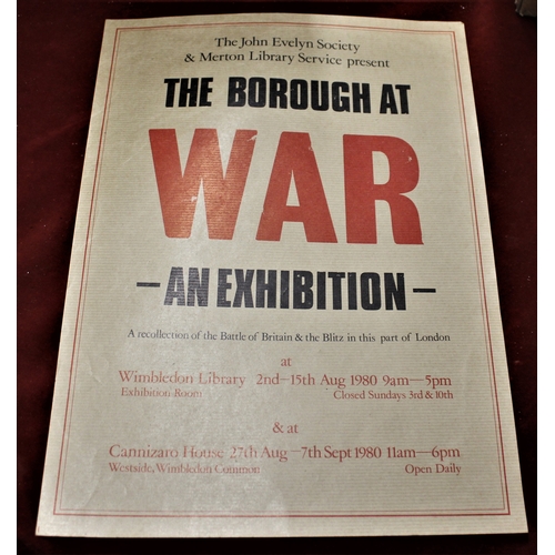 477 - The Borough at War poster for The John Evelyn Society & Merton Library Service, 'A recollection of t... 