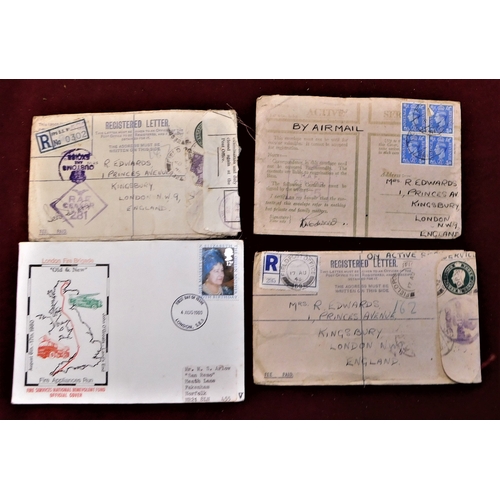 100 - British RAF Censored Airmail envelopes (3) to a Mrs R. Edwards of 1 Princes Avenue, London, RAF Cens... 