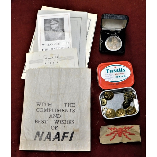 101 - British WWII selection of ephemera (6) including Welcome to His Majesty's Army leaflet, N.A.A.F.I. P... 