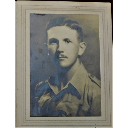 102 - British WWII Studio portrait of 117895 Lt. Bernard Oscar Buckingham, MiD, 5th Battalion. Queen's Own... 