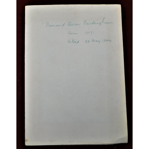 102 - British WWII Studio portrait of 117895 Lt. Bernard Oscar Buckingham, MiD, 5th Battalion. Queen's Own... 