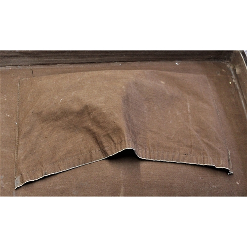 103 - British 1930s Military Leather Suitcase with to straps, initialled K.V.F. Canvas lined inside. Was s... 