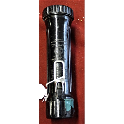 106 - American USAF  Vietnam era black Bakelite Torch, USAF embossed on the side, battery operated, some w... 