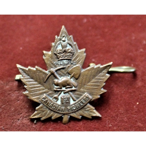 113 - Canadian Army WW1 1st Canadian Pioneers Battalion Labour Corps CEF Cap Badge