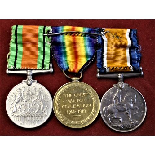 12 - British WWI/II Medal Trio including British War Medal, Victory Medal and WWI Defence Medal to 6190 P... 