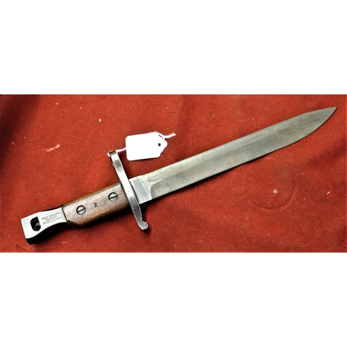 71 - Canadian WWI MKII Ross Rifle Bayonet, made by Ross Rifle Co., Quebec 3/1916, with '11' acceptance ma... 
