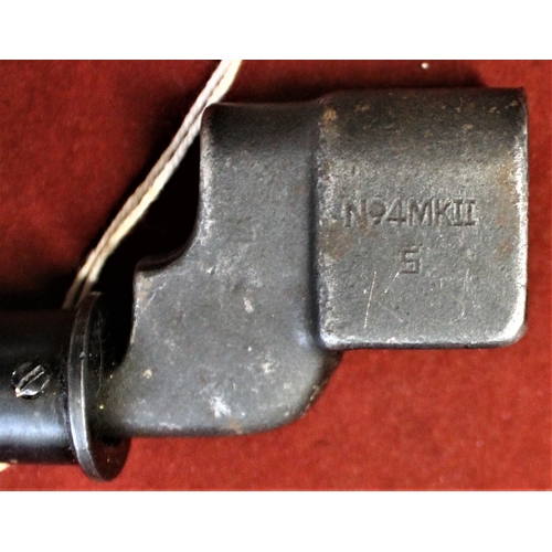 76 - British WWII No.4 Mk II spike bayonet with MK I scabbard, this one made by  Savage-Stevens Co. of Ch... 