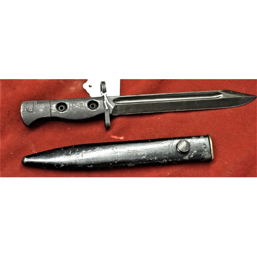 77 - Australian made SLR L1A2 bayonet and scabbard, SLR L1A2 bayonet and scabbard.  Unmarked, with all st... 