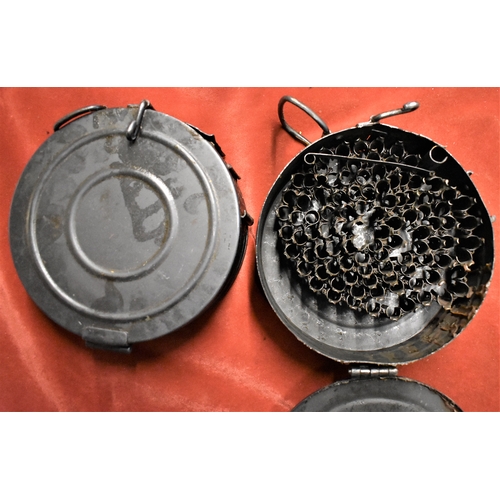 96 - Russian DP-28 7.62x54R Calibre Light Machine Gun Drum Magazines (2) with chain links inside. In exce... 