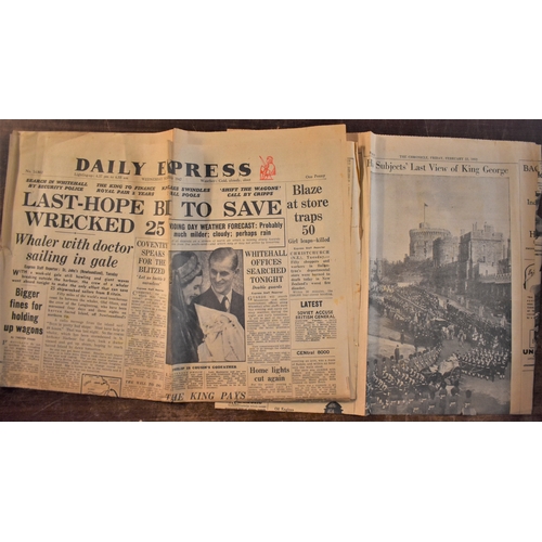 195 - Daily Express-Queen Elizabeth's - Wedding Nov 19th 1947-The Chronicle-King George V1 Funeral-Friday ... 