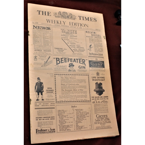 308 - The Times-early WWII edition-12th Jan 1940-rust staples other wise excellent condition