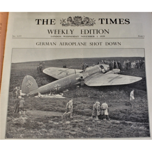 311 - The Times-Nov 1st 1939-WWII weekly edition-rust staples other wise excellent