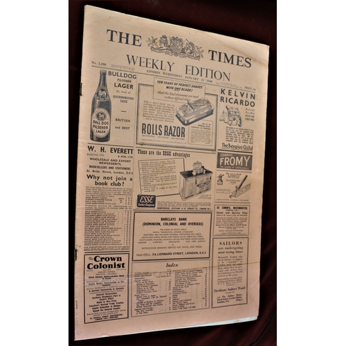 317 - The Times 1940-Jan 31st-WWII weekly edition-rust staples other wise very good odd fold