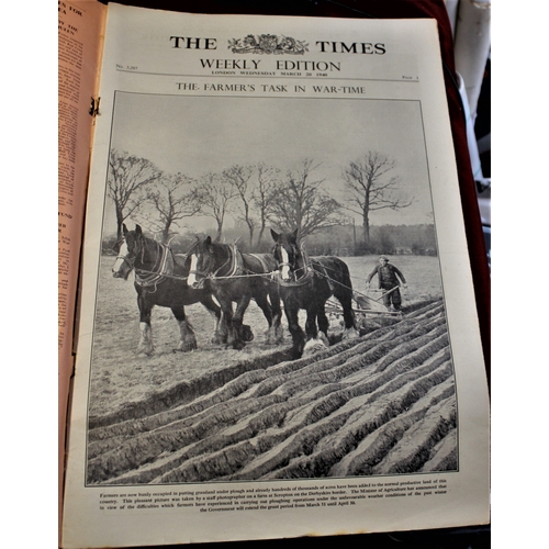 322 - The Times 1940 Mar 20th WWII weekly edition-rust staples other wise very fine indeed