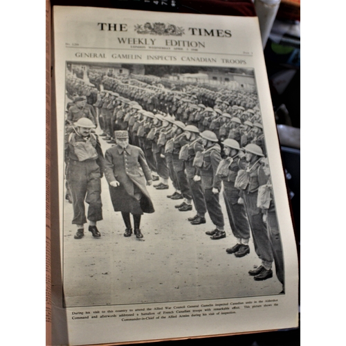 324 - The Times 1940 April 3rd WWII weekly edition-rust staples dust storage  marks at left side-other wis... 