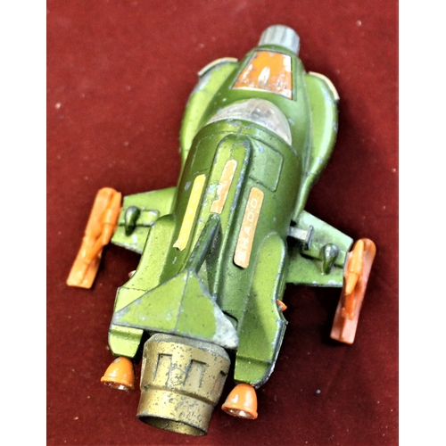 406 - Dinky'-351 Thunder Birds'-green/orange (no bullets) play worn