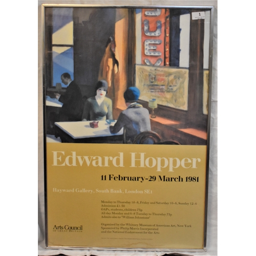 1 - Edward Hopper 1981-Exhibition, Haywick Gallery-South Bank London-Arts Council-Fine poster framed and... 